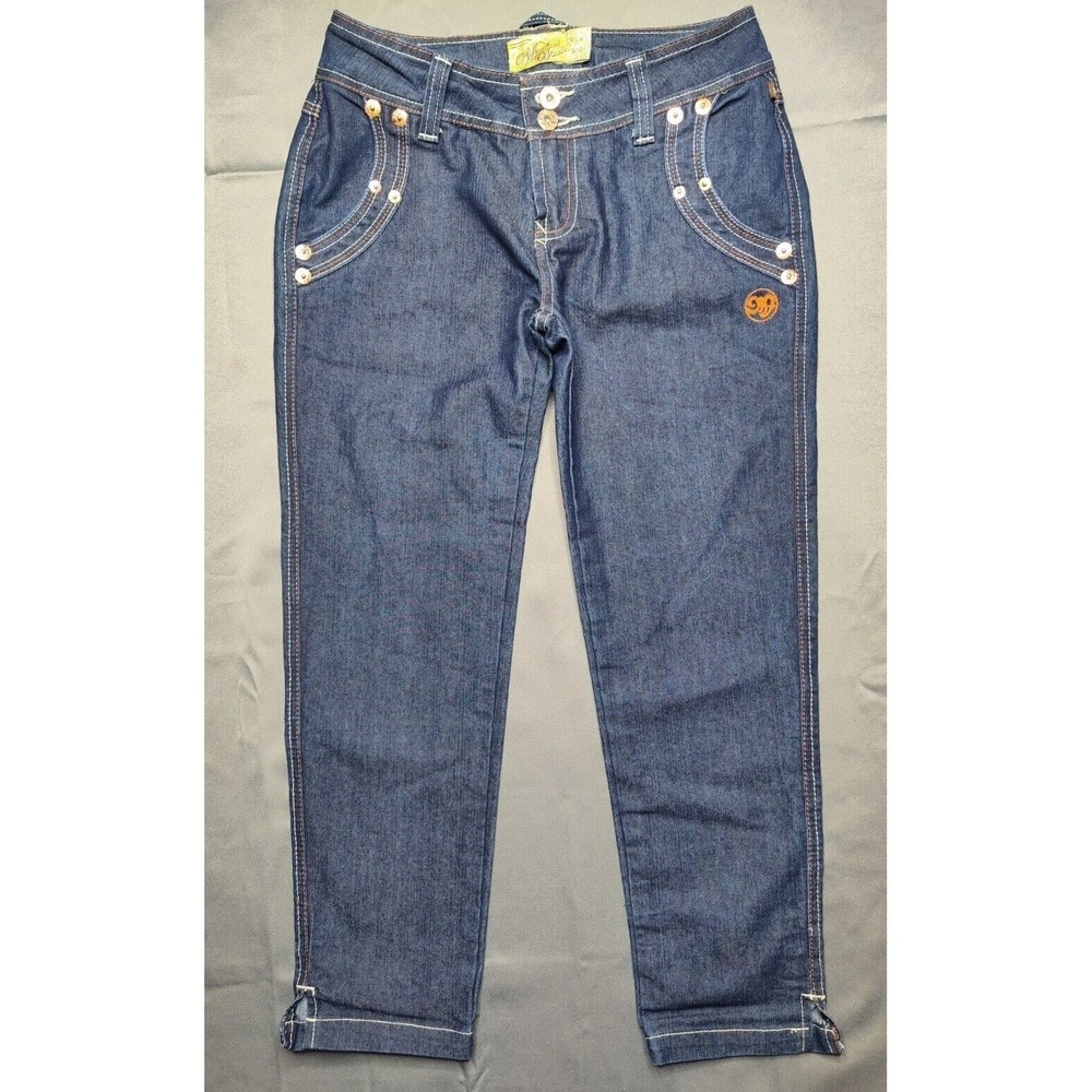 MECCA Femme Women Juniors Size 5/6 Blue Stretch Denim 24" Ankle Jeans - Picture 2 of 12